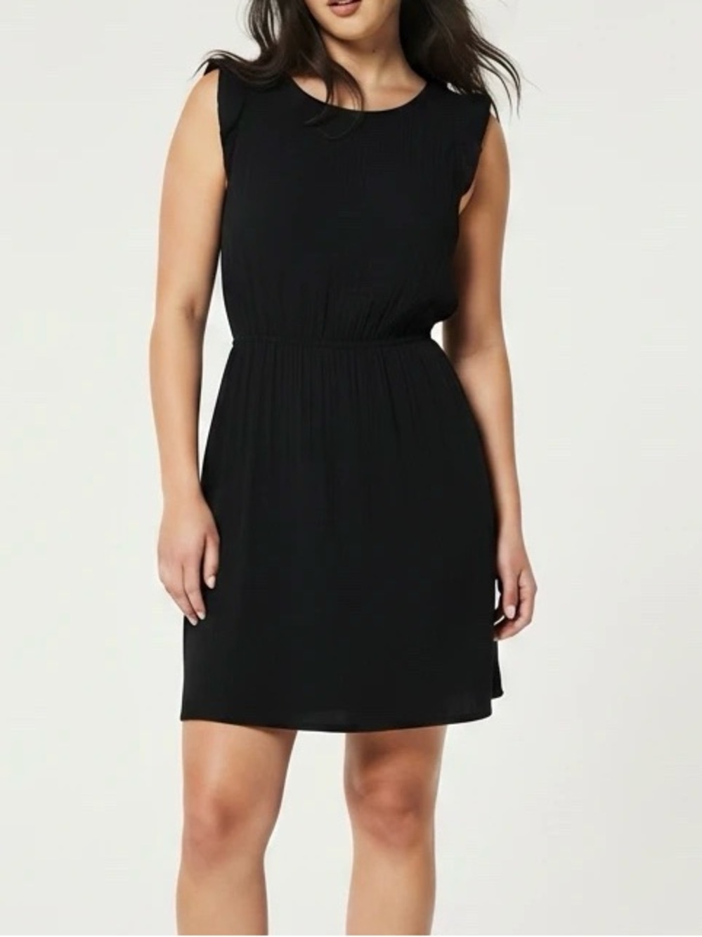 Gap Black Casual Ruffle Dress
